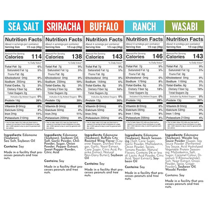 The Only Bean Crunchy Roasted Edamame Bean Snacks (5 Flavors), Healthy Snacks for Kids and Adults, High Protein Snacks, Low Carb Snack, Keto-Friendly, Gluten-Free, Vegan, 4 Ounce (Pack of 5)