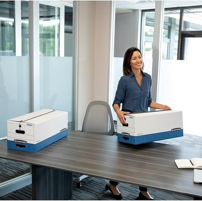 Bankers Box STOR/FILE Medium-Duty Storage Boxes, FastFold, String and Button, Letter, Case of 12 (00704)