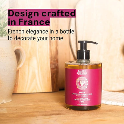 Panier des Sens - Moisturizing Hand Soap - Grape Fragrance - French Traditional Savon de Marseille Soap with Coconut Oil - Refillable Kitchen & Bathroom Soap - 16.9 Fl.oz Liquid Hand Wash 97% Natural