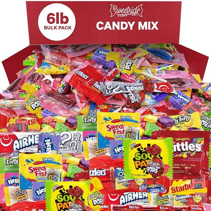Bulk Candy Mix - 6lb of Individually Wrapped Party Variety, Favorite Sweets Giant Bag Assorted Classic for Pinata Filler, Goodie Bag Fun Size