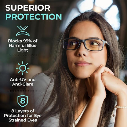 Prospek Blue Light Readers For Men DYNAMIC +1.5 Diopters - High Optical Quality Lenses - Regular Size