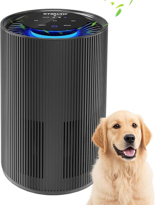 STEALTH Air Purifiers for Home Allergies Pets Hair Dander Pollen Up to 1345 Ft²/H, H13 True HEPA 3-in-1 Filter Air Cleaner, Ozone Free 24db Sleep Mode,3 Speeds Timer for Lage Room Dorm Bedroom