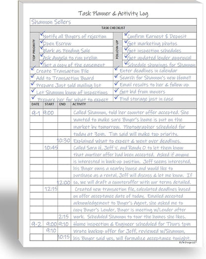 Task Planner & Activity Log Notepad – 60 Page Undated Daily & Hourly Planning Pad, To-Do List, Checklist, Track Time & Tasks, ADHD Tracker – Organize Workday, Boost Productivity – 8.5 x 11 Tear Sheets