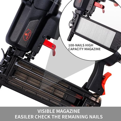AEROPRO Tools Pneumatic Brad Nailer, 18 Gauge Air Brad Nail Gun with 1000pcs Nails for Upholstery, DIY Project, Woodworking