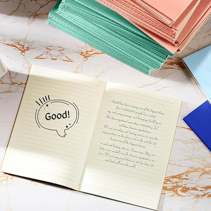 Mimorou 100 Pcs Kraft Notebook Journals 5.5 Inch x 8.3 Inch A5 Softcover Notebooks Bulk for Writing Sketch Office Notepad with 60 Pages 30 Sheets (Multicolor,Lined)(Bright Color,Notebook, Lined)