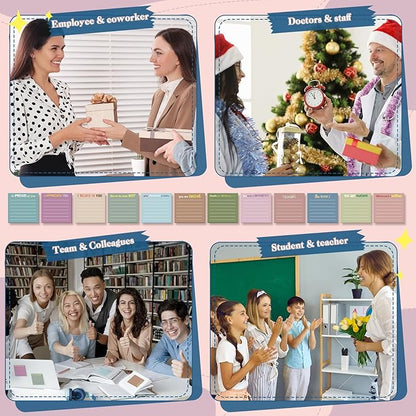 Yinder 12 Pcs Employee Appreciation Sticky Notes Xmas Gift Bulk Motivation Note Pads Mini Inspirational Note Gift for Teacher Nurse Staff Coworker Office Supply 3 x 3'' (Appreciation,Neutral Color)