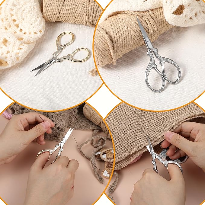 2 Pcs Embroidery Scissors 3.6 Inch, Small Sewing Scissors with PU Cover Stainless Steel Scissor Dressmaker Shears for DIY Craft Sewing Fabric Paper