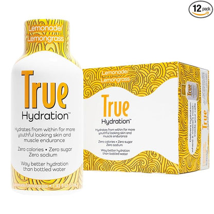 True Hydration Shots Lemonade Lemongrass Flavor – 12 Pack of 1.93 fl oz Shots – Electrolytes – Amino Acids – Zero Sugar – Zero Sodium – Vegan – Gluten-Free Hydration