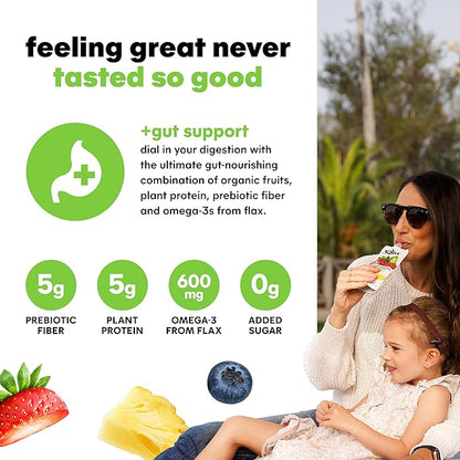 Noka Superfood Smoothie Pouches Variety Pack – Organic Fruit Blends with Plant Protein & Prebiotic Fiber, Wholesome Vegan Snack, 4.22 oz (12 Count)
