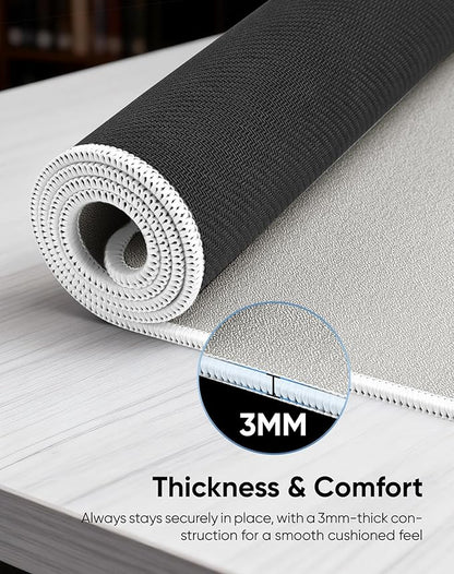 Waterproof Large Gaming Mouse Pad with Durable Stitched Edges, Non-Slip Rubber Base, Grainy Jacquard Mouse Mat Desk Pad for Home Office Gaming, 27.6"x11.8"x0.12", Matte Beige
