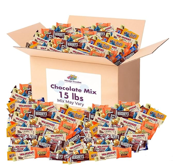 Chocolate Candy Variety Pack, Halloween, Bulk Chocolate Candy Individually Wrapped, Perfect for Parties, Office Treats, and Holiday Celebrations (15 Pound)