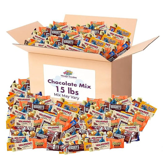 Chocolate Candy Variety Pack, Halloween, Bulk Chocolate Candy Individually Wrapped, Perfect for Parties, Office Treats, and Holiday Celebrations (15 Pound)