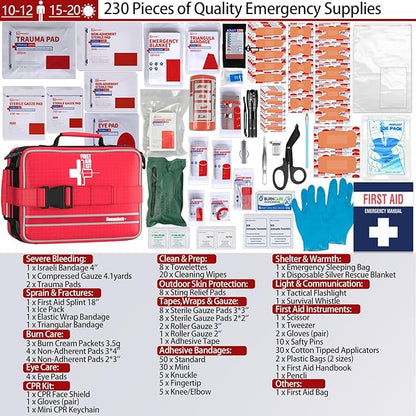 First Aid Kit Comprehensive First Aid Trauma Kit,First Aid Kits for Businesses,Car, Hiking, Backpacking, Camping, Traveling, and Cycling