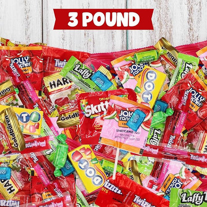 Bulk Assorted Candy Mix Individually Wrapped - 3 lb Candies Variety Pack For Pinara Fillers, Candy Favors, School Snacks & Office Treats