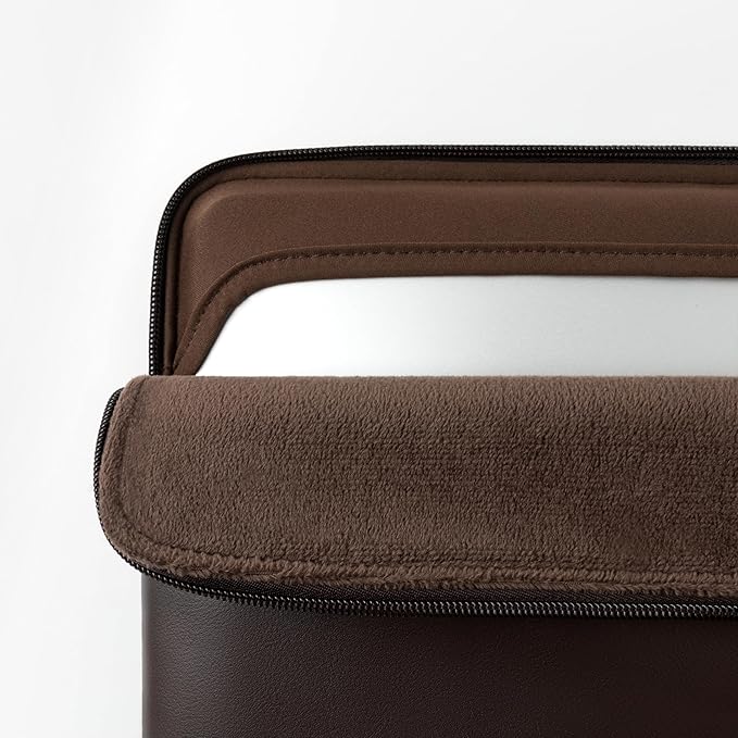 Comfyable Slim Protective Laptop Sleeve Compatible with 13/13.3/14 Inch MacBook Air & MacBook Pro, Mac Travel Case, Laptop Pouch, Slim PU Leather Cover M4/M3/M2/M1 2025-2021, Chocolate