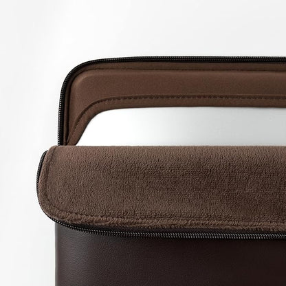 Comfyable Slim Laptop Sleeve Compatible with 13 Inch MacBook Air 13 in M4 M3 M2 M1, 13" MacBook Pro, PU Leather Bag Water-Resistant Cover Case, Chocolate