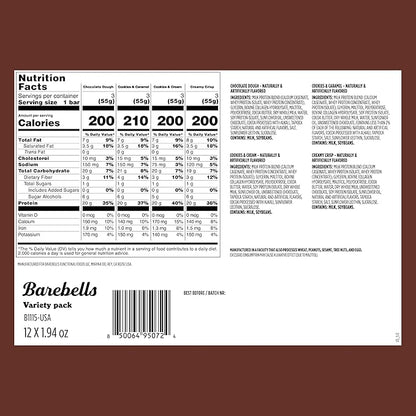 Barebells Protein Bars People's Choice Variety Pack - 24 Bars (2 Packs of 12), 20g High Protein Treats - Chocolate Nutrition Bars with No Added Sugar - On-The-Go Breakfast or Post-Workout Snack.
