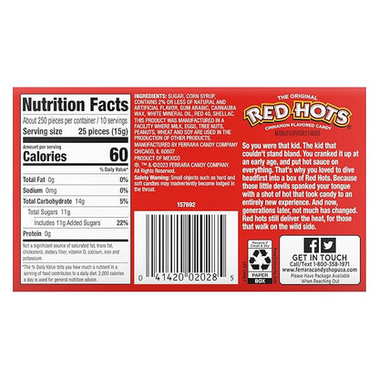 Wonka Red Hots, Cinnamon Flavored Hard Candy, 5.5 Ounce Theater Candy Boxes (Pack of 12)