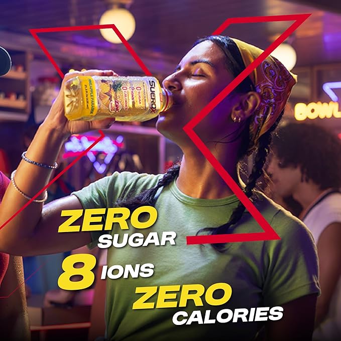SueroX Sugar Free Sports Drink for Hydration and Recovery, Electrolyte Hydration Drink with 8 Ions, Zero Calorie Sports Drinks, Coconut Refresh, 21.3 Fl Oz, 6 Count
