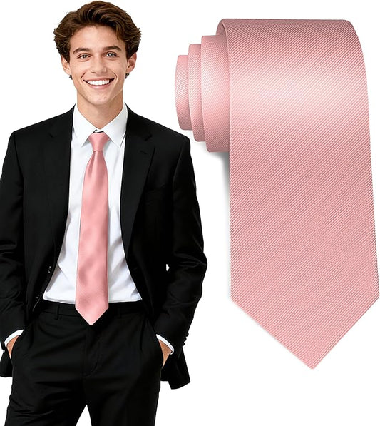 Fineknot Black Ties for Men, Formal Neckties for Men, Solid Color Mens Ties for Business, Wedding, Party, Mens Neck Tie