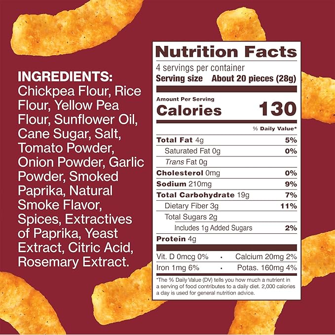 Hippeas Chickpea Puffs, Bohemian BBQ, 4 Ounce (Pack of 6), 4g Protein, 3g Fiber, Vegan, Gluten-Free, Crunchy, Plant Protein Snacks