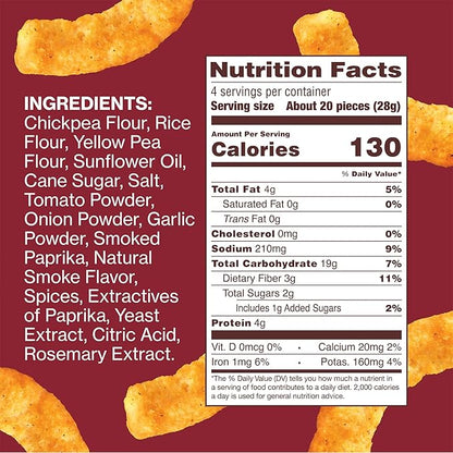 Hippeas Chickpea Puffs, Bohemian BBQ, 4 Ounce (Pack of 6), 4g Protein, 3g Fiber, Vegan, Gluten-Free, Crunchy, Plant Protein Snacks