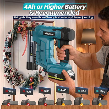 18GA Cordless Brad Nailer, 2 in 1 Nail Gun & Staple Gun for Makita 18V Bettery with 1000 Nails &1000 Staples, Battery Powered Nail Gun for Home Improvement(No Battery)