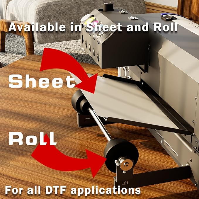 Lancelot A3 M1630 Pro DTF Printer Bundle:A3 Xp600 DTF Printing Machine With Roll Feeder,White Ink Circulation,Built-In Automatic Film Cutter System For T-shirt Printing(Printer+Laptop+Oven+Consumable)