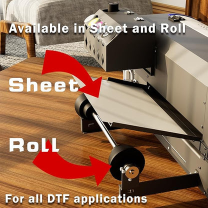 Lancelot A3 M1630 Pro DTF Printer Bundle:A3 Xp600 DTF Printing Machine With Roll Feeder,White Ink Circulation,Built-In Automatic Film Cutter System For T-shirt Printing(Printer+Laptop+Oven+Consumable)