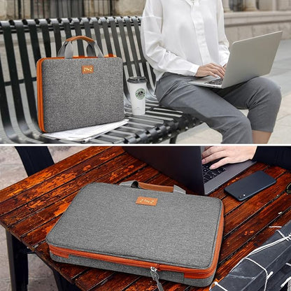 ZINZ Slim Expandable Laptop Case 15.6 Inch Sleeve Upgraded Protective Durable Recycled Carrying Case Compatible with MacBook 15" & 16" and Most 15" 15.6" 16" Notebook,D01G02