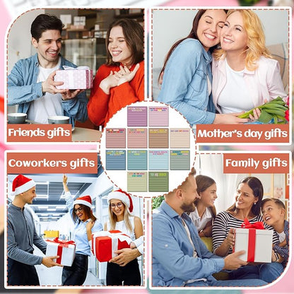 Yinder 24 Pcs Inspirational Sticky Notes Christmas Stocking Stuffers Motivational Sticky Notes Pad Employee Appreciation Gift Bulk for Teacher Nurse Coworker Office 3 x 3'' (Health,Morandi Color)