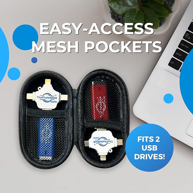 ThePhotoStick® Omni 32GB + Protective Case | Secure Photo & Video Backup and Transfer | Digital File Organization | USB & Multiport Connection for Phones, Tablets and Computers | Water Resistant Case