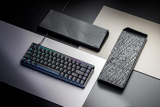 ASUS ROG Falchion Ace HFX 65% Hall Effect Gaming Keyboard – HE Magnetic Switches, Rapid Trigger, 8000 Hz Polling, Three-Layer Dampening Foam, Touch Panel, Protective Cover
