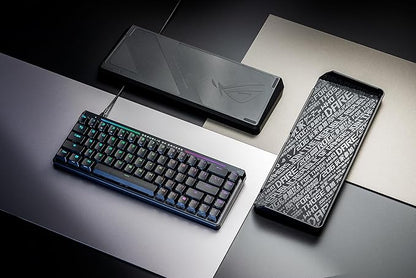 ASUS ROG Falchion Ace HFX 65% Hall Effect Gaming Keyboard – HE Magnetic Switches, Rapid Trigger, 8000 Hz Polling, Three-Layer Dampening Foam, Touch Panel, Protective Cover