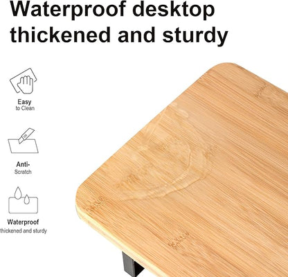 Dual Monitor Stand Riser,41.3'' Solid Bamboo&Steel Computer Monitor Riser, Large Monitor Stand Suitable for 2 Monitors, Tvs, and Printers-Natural Color