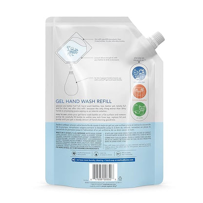 Method Gel Hand Soap Refill, Sweet Water, Biodegradable Formula, 34 fl oz (Pack of 6)