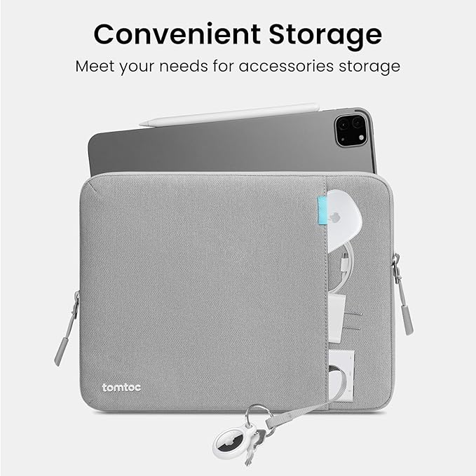 tomtoc 360 Protective Tablet Sleeve for iPad Pro 13-inch (M5/M4) 2025, 13-inch iPad Air (M3/M2), 12.9-inch iPad Pro (6th/5th/4th/3rd Generation) with Magic Keyboard, Water-Resistant iPad Case Bag