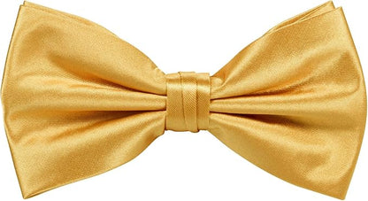 TIE G 5pcs Tie Set in WHITE OR BLACK GIFT BOX: Solid Color Necktie, Satin Bow Tie, Pocket Square, Lapel, Cuff Links