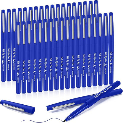 36 Pcs Felt Tip Pens 0.7mm Medium Point Colored Felt Tip Pens for Journaling Planner Writing Note-taking Art Office and School Supplies(Dark Blue)