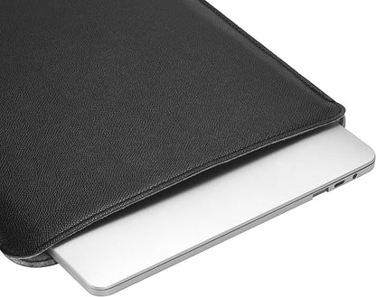 Comfyable Laptop Sleeve 14 Inch Precisely Compatible with MacBook Pro M4 M3 M2 M1 Pro/Max 2024, Faux Leather Cover Case 14 in, Black