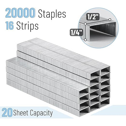 Mr. Pen- Staples for Stapler, 20000 pcs, 1/4 inch, 20 Sheet Capacity (26/6), Staples for Desk Stapler