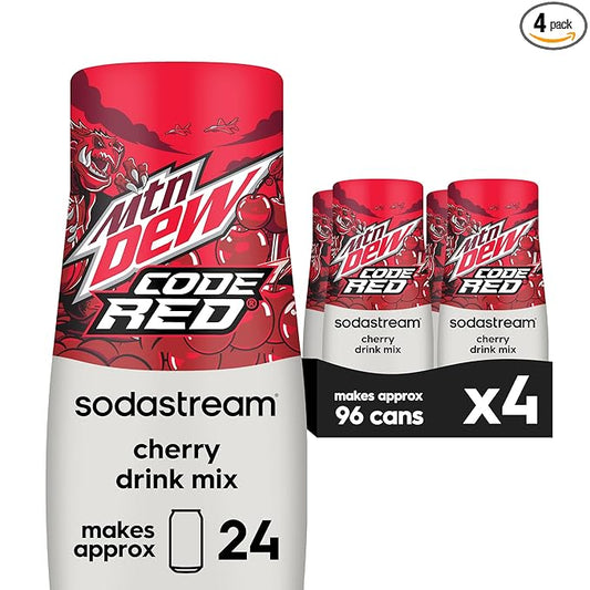 SodaStream MTN Dew Code Red Drink Mix (440ml, Pack of 4)