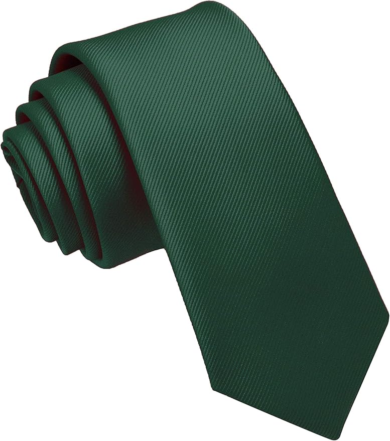 JEMYGINS 2.4" Solid Color Skinny Tie Slim Necktie for Men