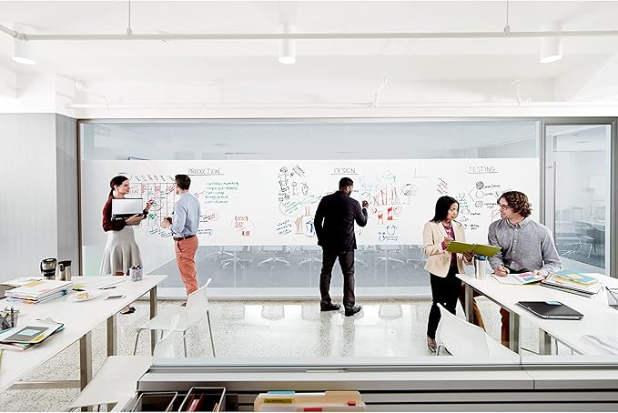 Post-it Dry Erase Whiteboard Film Surface for Walls, Doors, Tables, Chalkboards, Whiteboards, and More, Removable, Stain-Proof, Easy Installation, 3 ft x 2 ft Roll (DEF3x2)