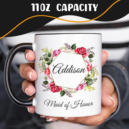 Personalized Coffee Mug, Custom Picture Text or Logo Ceramic Mug, Customized Gift for Men & Women, Taza Personalizada with Photo and Words, Customizable 11 Oz Tea Cup | White - Black