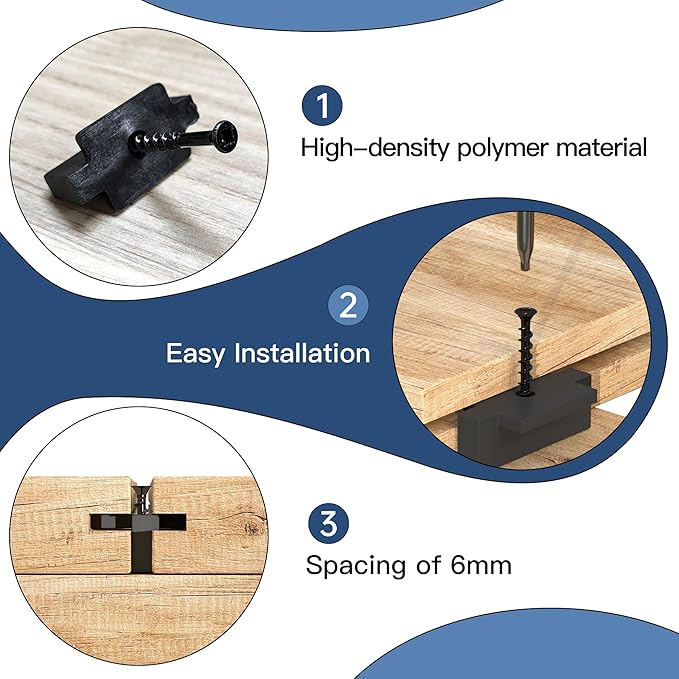 1000PCS Hidden Fasteners Deck Fastener Clip Universal Nylon Clips Decking Fasteners Preloaded T Clips for Installing Composite Deck Boards
