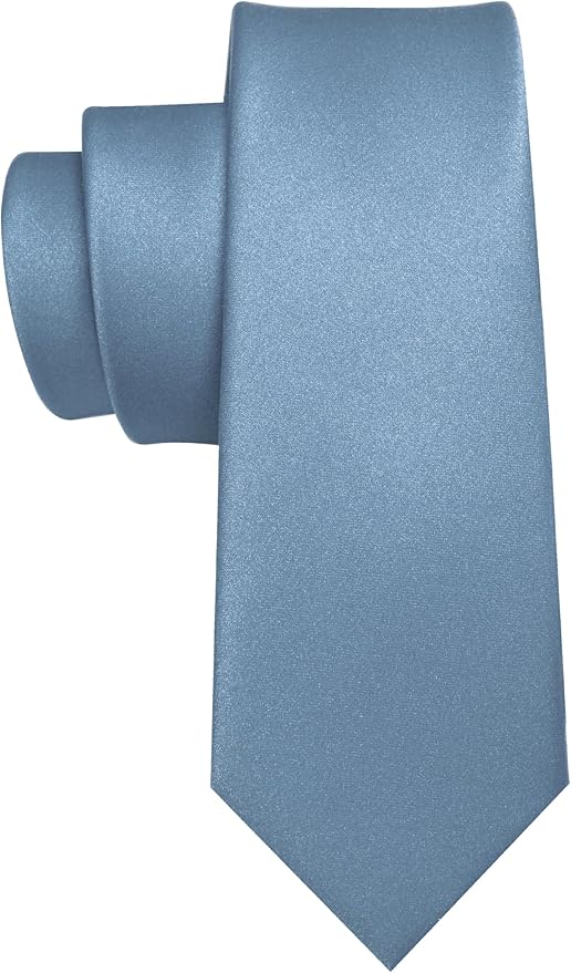 RBOCOTT 2.4“ Solid Color Skinny Tie Business Wedding Necktie for Men(6cm)