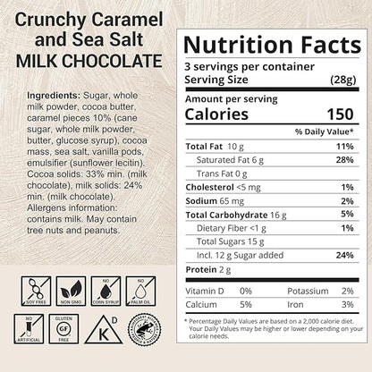 Milkboy Swiss Chocolates Milk Chocolates - Alpine Milk Chocolate Bars with Crunchy Caramel Sea Salt - Gluten-Free Non-GMO All Natural - Made in Switzerland - 3 oz, Pack 5