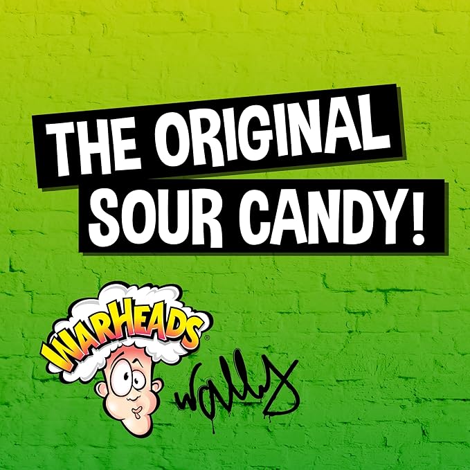 WARHEADS - Extreme Sour Hard Candy - Sour Apple, Black Cherry, Blue Raspberry, Lemon & Watermelon Flavors, Great For Parades - 2 lb. Bulk Bag