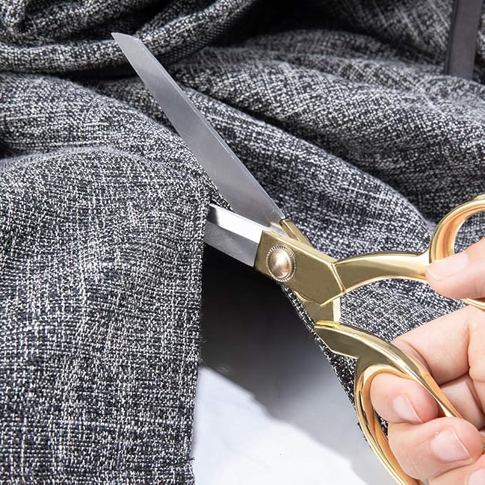 Professional Heavy Duty Tailor Scissors Gold Stainless Steel Ribbon Cutting Sewing Dressmaking (Rose Gold8.5)